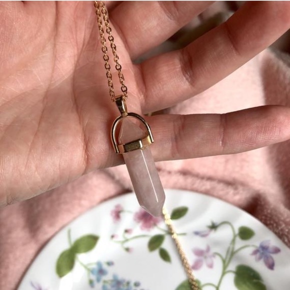 Crystal Gemstone Gold Chain Necklace - Picture 8 of 9